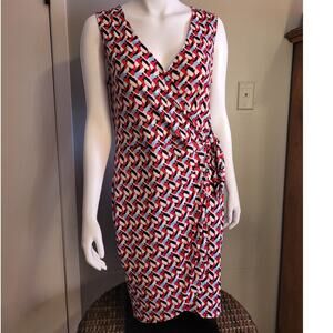 Banana Republic Geometric Bodycon Dress Medium Artwear Classic Stretch Vneck